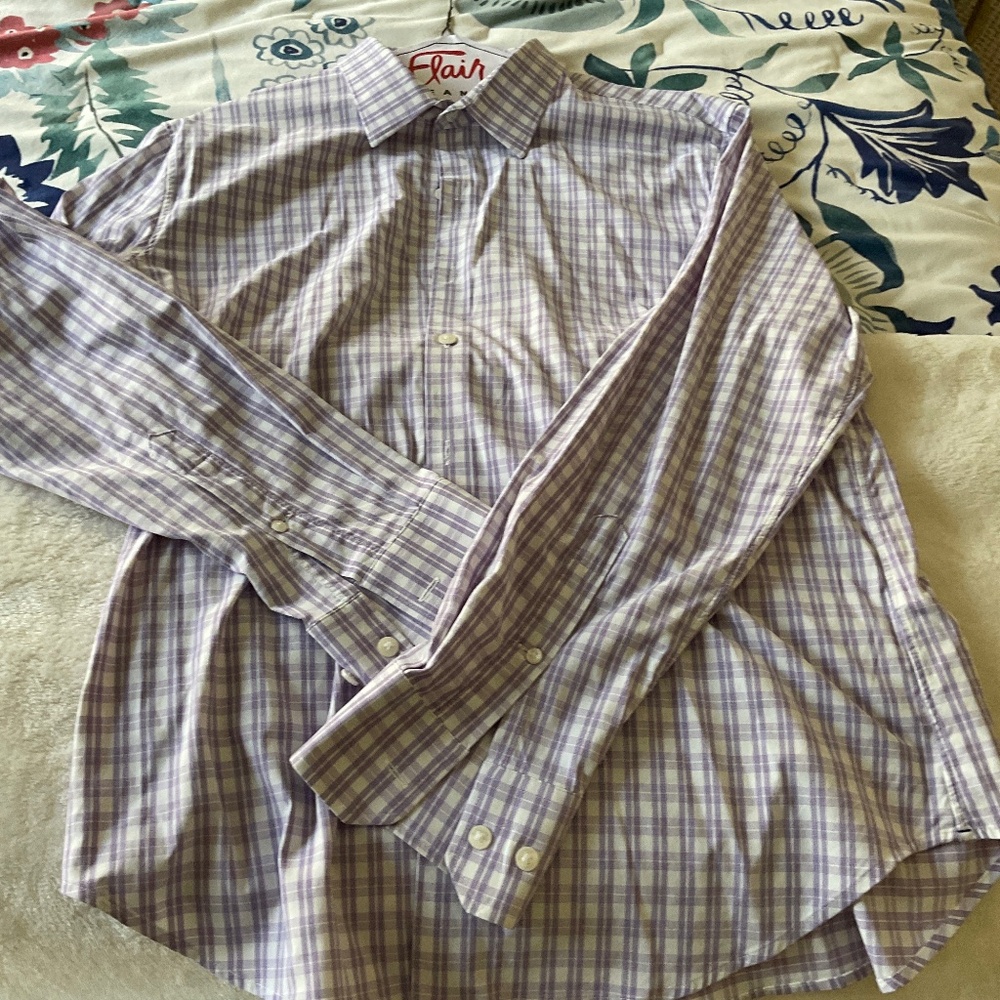 Bonobos slim fit dress purple and white